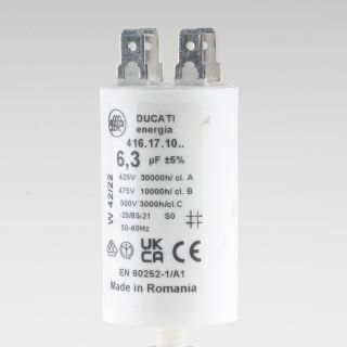 6,3uF 450V Anlaufkondensator Betriebskondensator Motorkondensator mit 6,3 mm Flachstecker