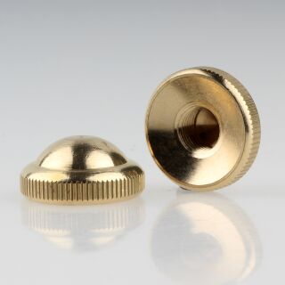 M10x1 Abschlussknopf Zierknopf 25x12mm Messing roh gerändelt für Lampen und Leuchtenbau