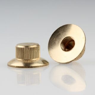 M10x1 Abschlussknopf Zierknopf 25x12mm Messing roh gerändelt für Lampen und Leuchtenbau