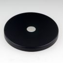 Lampen Abschluss-Scheibe Kaschierung Zierkappe 61x6mm Metall schwarz 10,2mm Mittelloch