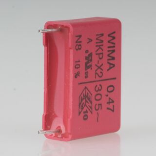 0.47uF 305V MKP-X2 Entstörkondensator 26x16mm Rastermaß 22.5mm Wima MKX2AW34705F00KSSD