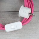 Textilkabel Pink 3-adrig mit Schnurschalter und...