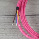 Textilkabel Pink 3-adrig mit Schnurschalter und Schutzkontakt-Stecker Weiß Anschlussleitung 2-5m