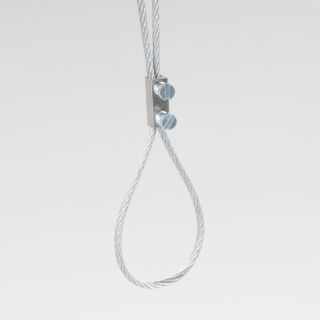 Stahlseil-Halter Drahtseilhalter Lüsterklemmeneinsatz mit Schrauben 5x10mm vernickelt