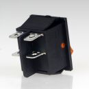 Einbau-Wippschalter gelb beleuchtet 2-polig EIN/AUS 30x22mm 250V/16A mit PVC-Schutzkappe