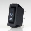 Einbau-Wippschalter schwarz 1-polig EIN/AUS/EIN 250V/15A...