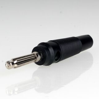 Bananenstecker Büschelstecker schwarz mit Schraubklemme und 4mm Querloch trittfest