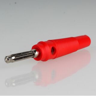 Bananenstecker Büschelstecker rot mit Schraubklemme und 4mm Querloch trittfest