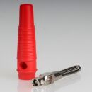 Bananenstecker Büschelstecker rot mit Schraubklemme und 4mm Querloch trittfest