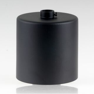 Lampen Deckenbaldachin 62x63mm Zylinderform Metall schwarz mit Stellring für 10 mm Pendelrohr