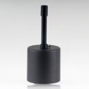 Lampen Deckenbaldachin 62x63mm Zylinderform Metall schwarz mit Pendelrohr und Zugentlastung Kunststoff