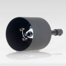 Lampen Deckenbaldachin 62x63mm Zylinderform Metall schwarz mit Pendelrohr und Zugentlastung Kunststoff