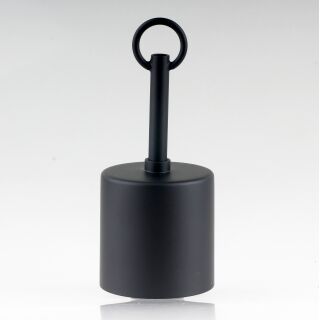 Lampen Deckenbaldachin 62x63mm Zylinderform Metall schwarz mit Pendelrohr für Kettenaufhängung