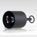 Lampen Deckenbaldachin 62x63mm Zylinderform Metall schwarz mit Pendelrohr für Kettenaufhängung