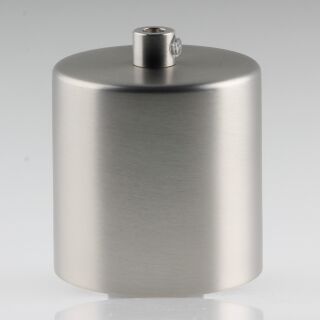 Lampen Deckenbaldachin 62x63mm Zylinderform Metall Edelstahloptik mit Zugentlastung Metall