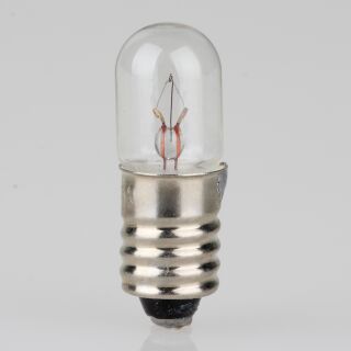 E10 Sockel 6V (DC) 3W 500mA Röhren Glühlampe 28x10mm