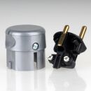 Kopp Schutzkontakt Winkelstecker Silber 16A 230V für Kabel bis 3x1,5 mm² 1785.2000.9