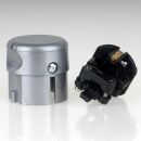 Kopp Schutzkontakt Winkelstecker Silber 16A 230V für Kabel bis 3x1,5 mm² 1785.2000.9