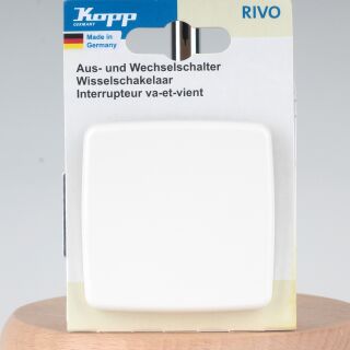 Kopp Rivo Aus- und Wechselschalter Weiß ähnlich RAL 9010 10A 250V 5856.1708.4