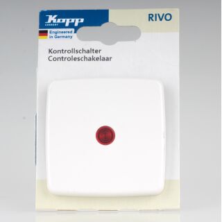 Kopp Rivo Kontrollschalter Weiß ähnlich RAL 9010 IP20 10A 250V Unterputz 5866.7108.1