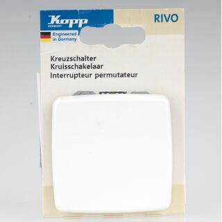 Kopp Rivo Kreuzschalter Weiß ähnlich RAL 9010 IP20 10A 250V Unterputz 5857.1708.7