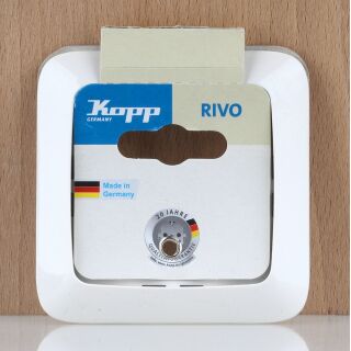 Kopp Rivo Abdeckrahmen 1-fach Weiß ähnlich RAL 9010 80x80 mm IP20 4041.1706.5