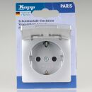Kopp Paris Schutzkontakt-Steckdose Silber mit Klappdeckel...