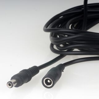 DC Netzteil Verlängerungskabel 5 Meter 5,5 × 2,1 mm Hohlstecker / Kupplung schwarz Q455642