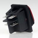 Einbau-Wippschalter rot beleuchtet 2-polig EIN/AUS 30×22 mm 16A 250V AC IP65