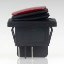 Einbau-Wippschalter rot beleuchtet 2-polig EIN/AUS 30×22 mm 16A 250V AC IP65