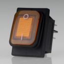 Einbau-Wippschalter orange beleuchtet 2-polig EIN/AUS...