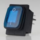 Einbau-Wippschalter blau beleuchtet 2-polig EIN/AUS...
