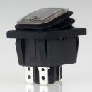 Einbau-Wippschalter transparent beleuchtet 2-polig EIN/AUS 30×22 mm 16A 250V AC IP65