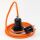 Textilkabel Orange mit E27 Wippschalter-Lampenfassung Gewindemantel Kunststoff schwarz mit Stecker