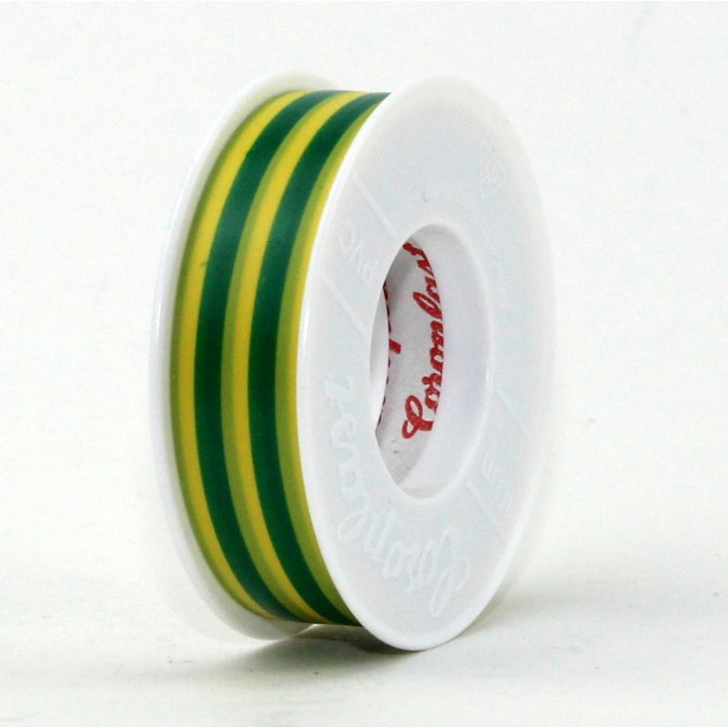 Rolle Coroplast Isolierband  gelb-grün  Breite 15 mm Länge 10 meter