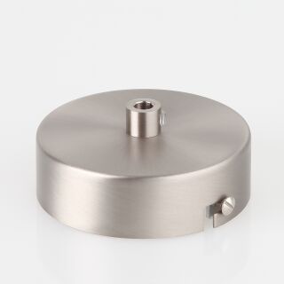 1-Loch Lampen-Baldachin Metall 80x25mm Edelstahloptik mit Zugentlaster für 1 Lampenpendel