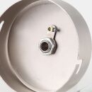 1-Loch Lampen-Baldachin Metall 80x25mm Edelstahloptik mit Zugentlaster für 1 Lampenpendel