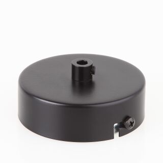 1-Loch Lampen-Baldachin Metall 80x25mm schwarz mit Zugentlaster für 1 Lampenpendel
