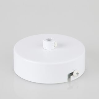 1-Loch Lampen-Baldachin Metall 80x25mm weiß mit Zugentlaster für 1 Lampenpendel