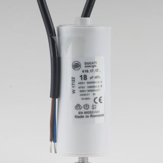 18uF 450V Anlaufkondensator Betriebskondensator Motorkondensator mit Kabel spritzwassergeschützt