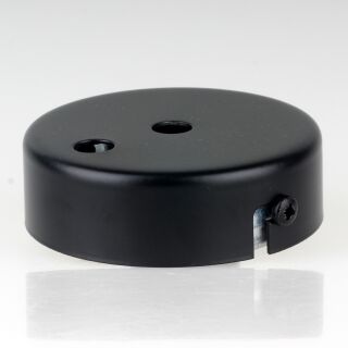 2-Loch Lampen-Baldachin Metall 80x25mm schwarz ohne Zugentlaster für 2 Lampenpendel