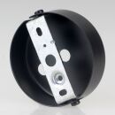 2-Loch Lampen-Baldachin Metall 80x25mm schwarz ohne Zugentlaster für 2 Lampenpendel