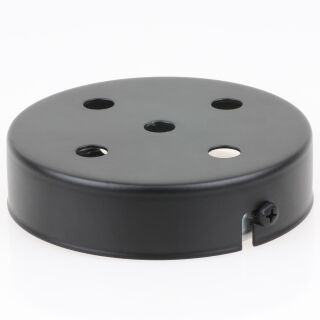 Lampen-Baldachin 100x25mm Metall schwarz ohne Zugentlaster für 5 Lampenpendel