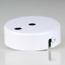 2-Loch Lampen-Baldachin Metall 80x25mm weiß ohne...