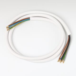 1,5 m Herdanschlussleitung weiß 5x2,5mm²  H05 V V-F beidseitig Aderendhülsen