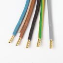 1,5 m Herdanschlussleitung weiß 5x2,5mm²  H05 V V-F beidseitig Aderendhülsen