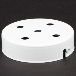 Lampen-Baldachin 100x25mm Metall weiß ohne Zugentlaster für 5 Lampenpendel