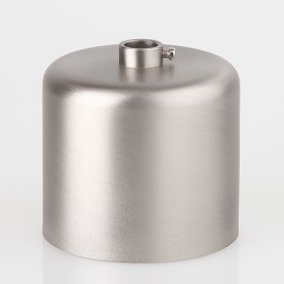 Lampen-Baldachin 62x63mm Metall Edelstahloptik Zylinderform mit Stellring fuer 10mm Pendelrohr