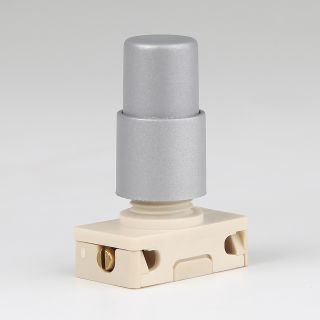Lampen Einbauschalter Einbau-Druckschalter silber 250V/2A  mit Spezialknopf