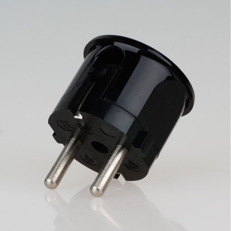 SCHUKO-Stecker Schwarz Von E+Teknik – Robuster Gummi-Stecker, IP44, Für Werkstatt & Industrie